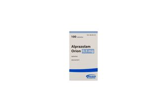 Alprazolam Orion 0,5 mg Alprazolam, Tablett, 100 tablett(er)