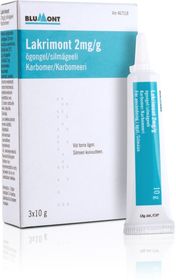 Lakrimont 2 mg/g Tårsubstitut och övriga indifferenta medel, Ögongel, 3 x 10 gram