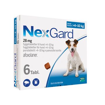 Uredelighed Tomhed glans Köp NEXGARD för hund >4-10 kg Tuggtablett 28,3 mg 6 tablett(er) på Kronans  Apotek | Kronans Apotek