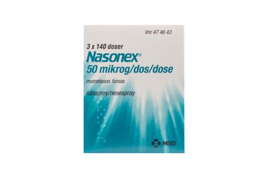 Nasonex Nässpray, suspension 50 mikrogram/dos Mometason 3 x 140 dos(er)