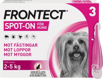 Frontect 2-5 kg Fipronil, kombinationer, Spot-on, lösning, 3 x 0.5 milliliter
