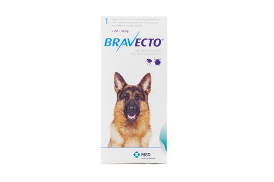 Bravecto för stora hundar (>20-40 kg) Tuggtablett 1000 mg 1 tablett(er) Apotek | Kronans Apotek