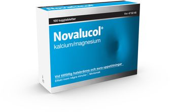 Novalucol Aluminium-, kalcium- och magnesiumsalter, Tuggtablett, 100 styck