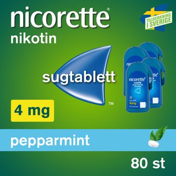Nicorette Pepparmint 4 mg Komprimerad sugtablett med nikotin, 4 x 20 st