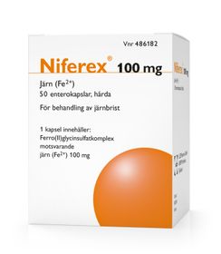 Niferex 100 mg Järn(II)glycinsulfat, Enterokapsel, hård, 50 styck