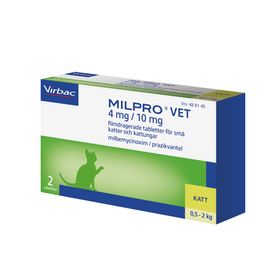 Milpro vet 4 mg/10 mg Milbemycinoxim, kombinationer, Filmdragerad tablett, 2 tablett(er)