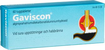 Gaviscon Alginsyra, Tuggtablett, 60 styck