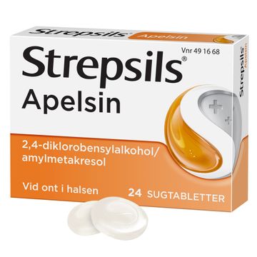 Strepsils Apelsin Diklorobensylalkohol/Amylmetakresol, sugtablett, 24 st