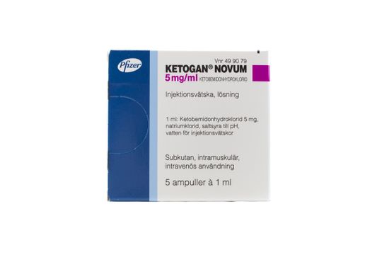 Ketogan Novum Injektionsvätska, lösning 5 mg/ml 5 x 1 milliliter