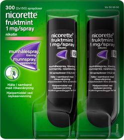 Nicorette Fruktmint 1 mg/spray Nikotin, Munhålespray, lösning, 2 x 150 dos(er)