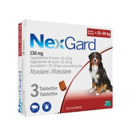 NEXGARD för hund >25-50 kg 136 mg Afoxolaner, Tuggtablett, 3 tablett(er)