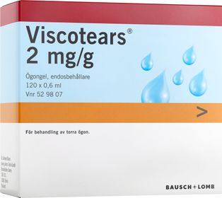 Viscotears Ögongel i endosbehållare 2 mg/g 120 x 0,6 milliliter