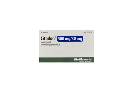Citodon Tablett 500 mg/30 mg Paracetamol + kodein 50 styck