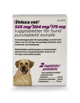 Veloxa vet Tuggtablett 525 mg/504 mg/175 mg 2 tablett(er)