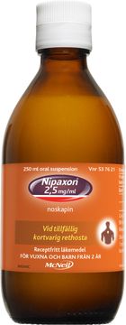 Nipaxon 2,5 mg/ml Noskapin, oral suspension, 250 ml