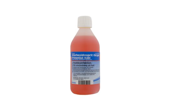 Klorhexidinsprit färgad Fresenius Kabi Kutan lösning 5 mg/ml 250 milliliter