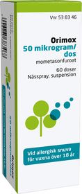 Orimox 50 mikrogram/dos Mometason, Nässpray, suspension, 60 dos(er)