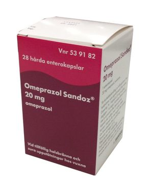 Omeprazol Sandoz 20 mg Omeprazol, enterokapsel, hård, 28 st
