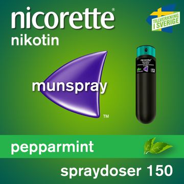 Nicorette Pepparmint Lösning 1 mg/spray Munhålespray med nikotin, 150 doser