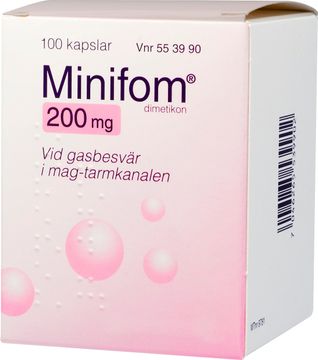 Minifom 200 mg Dimetikon, kapsel, 100 st