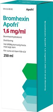 Bromhexin Apofri 1,6 mg/ml Bromhexin, oral lösning, 250 ml
