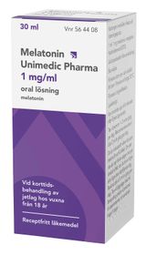 Melatonin Unimedic Pharma 1 mg/ml Melatonin, Oral lösning, 30 milliliter