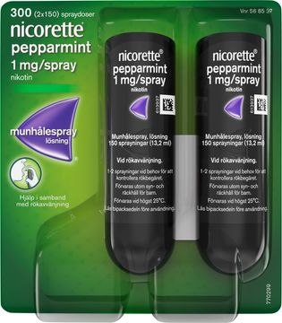 Nicorette Pepparmint 1 mg/spray Nikotin, munhålespray, 2x150 doser