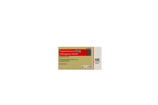 Propranolol Accord Filmdragerad tablett 10 mg Propranolol 100 tablett(er)