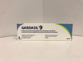 Gardasil 9 Papillomvirus (humant, typ 6, 11, 16, 18, 31, 33, 45, 52, 58), Injektionsvätska, suspension, förfylld spruta, 0,5 milliliter