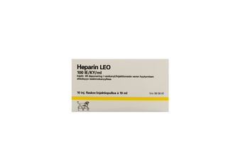 Heparin LEO 100 IE/ml Heparin, Injektionsvätska, lösning, 10 x 10 milliliter