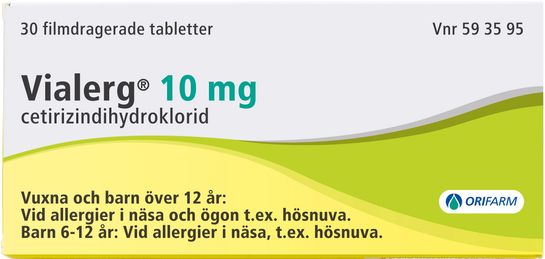 Vialerg 10 mg Cetirizin, tablett, 30 st