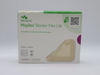 Mepilex Border Flex Lite allt-i-ett förband i fyra lager med flex-teknologi 4x5 cm, 10 styck