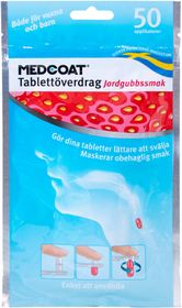 Medcoat tablettöverdrag jordgubbsmak, 50 styck
