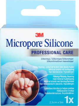 3M Micropore Silicone Tape silikontejp, 2,5 cm x 5 m 1 styck