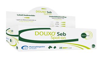 DOUXO Seb Spot-On Display Återfuktande pipetter för hund och katt 25 x 2 ml