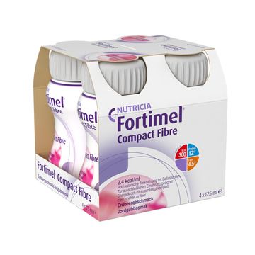 Fortimel Compact Fibre drickfärdigt kosttillägg, jordgubb 4 x 125 milliliter