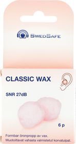 SwedSafe Öronproppar Classic Wax Öronproppar, 6 par