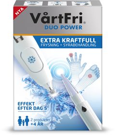 Vårtfri Duo Power Kraftfull Frysning + Syrabehandling mot vårtor