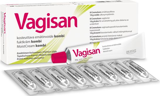 Vagisan Fuktkräm och Vagitorier Hormonfri Intimkräm, 8x10 g