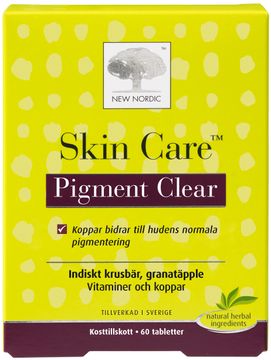 Skin Care Pigment Clear Tablett, 60 st