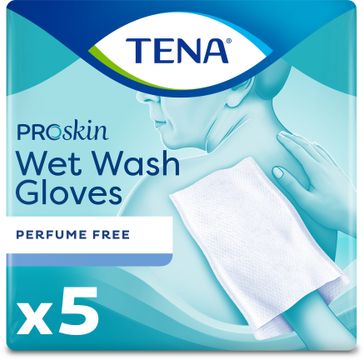 TENA Wet Wash Glove Oparfymerad tvätthandske 5 st
