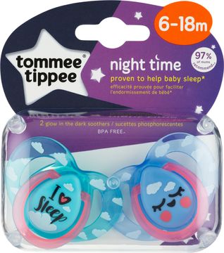 Tommee Tippee Sugnapp NightTime 6-18m Nappar, 2 st