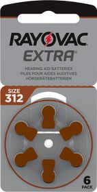 Rayovac Extra advanced 312 Brun Hörapparatsbatteri, 6 st