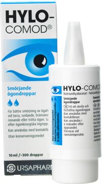 Hylo-Comod Smörjande ögondroppar Ögondroppar, 10 ml