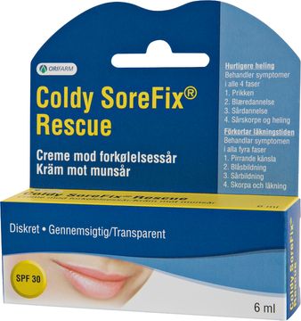 Sorefix Rescue Coldy Kräm mot munsår, 6 ml