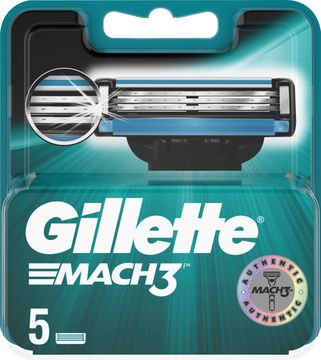 Gillette Mach3 Blade Rakblad, 5-pack