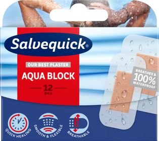 Salvequick Aqua Block plåster 12 st Vattentäta plåster 12 st