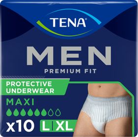 TENA Men Premium Fit L Engångskalsong med maxi absorption 10 st