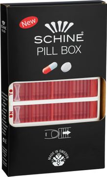 Schine Pill Box L Pillerförvaring, Röd 1 st