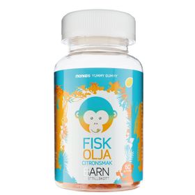 Monkids Fiskolja Barn Citron Tuggbara gummys 60 st
